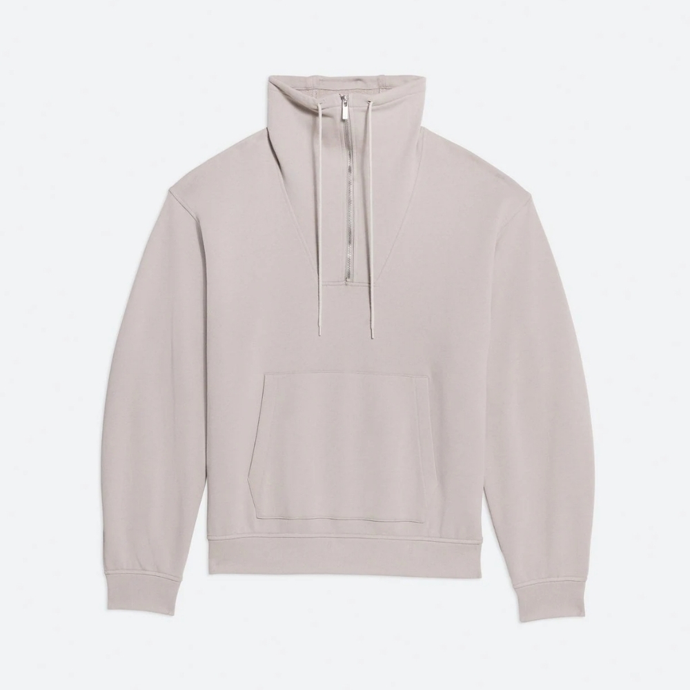 Helmut Lang Cream Sweatshirt with Front Pocket and High Neck